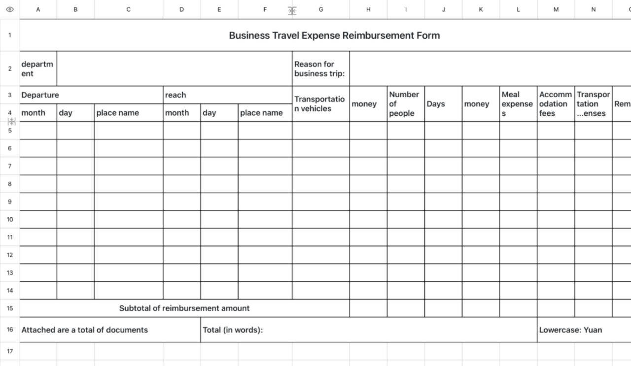 Travel expense reimbursement forms 1